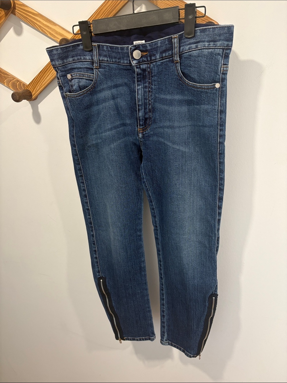 Stella McCartney Skinny Ankle Zipper Cropped Jeans